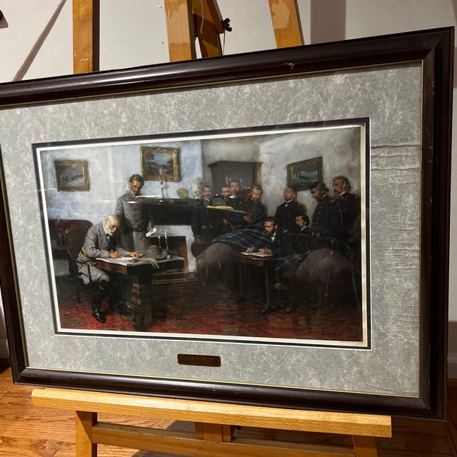 Silver 1986 Offset Print of Tom Lovell Titled Surrender at Appomattox Framed For Sale - Image 8 of 11