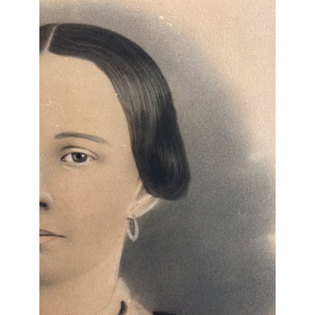 Large Victorian Portrait of Woman From 1800s 20x16 For Sale - Image 4 of 10