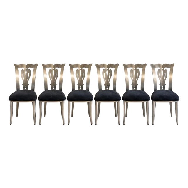 Vintage Design Institute of America (Dia) Chrome Dining Chairs – Set of 6 For Sale