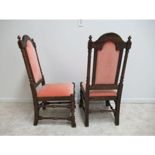 Ethan Allen Charter Oak Jacobean Dining Room Side Chairs a Pair