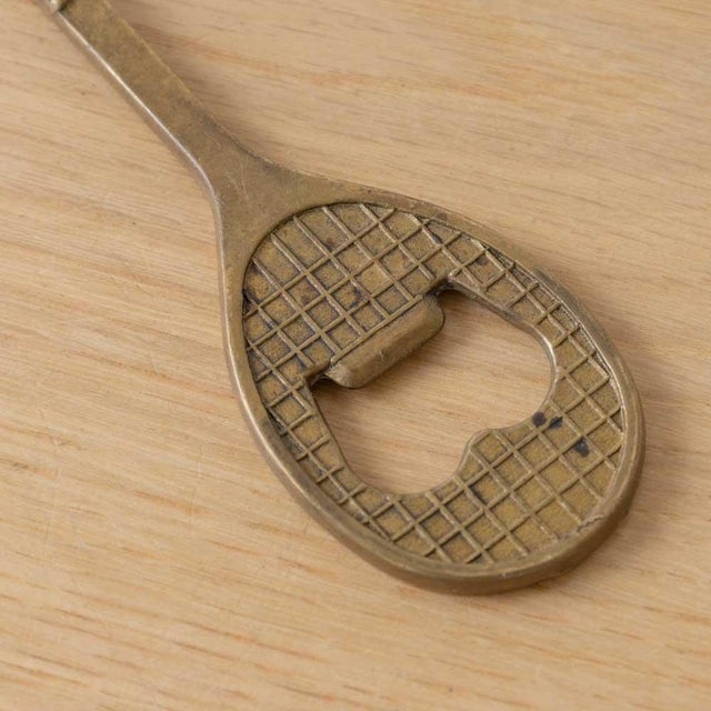 1950s French Brass Tennis Bottle Opener For Sale - Image 10 of 10