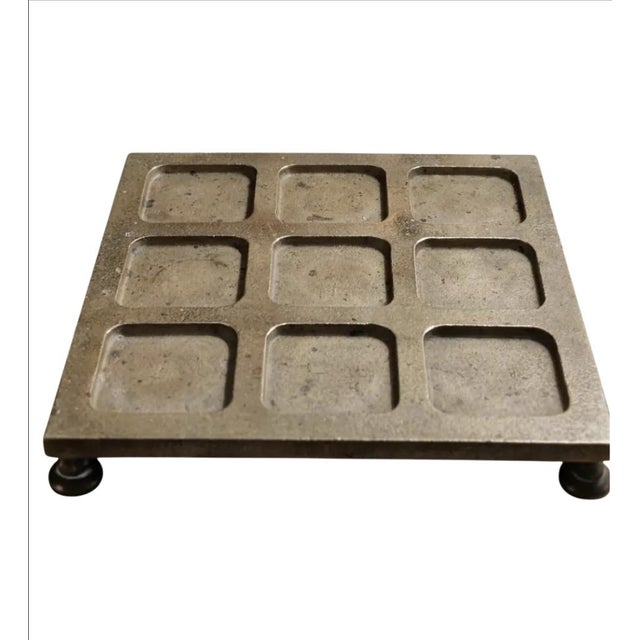 1970s Sarreid Ltd. Brass Tic Tac Toe Footed Board Game Set For Sale - Image 5 of 10