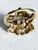 1950s Vintage Mid-Century 18k Yellow Gold Garnet and Diamond Flower Cluster Ring, Size 7 For Sale - Image 5 of 12