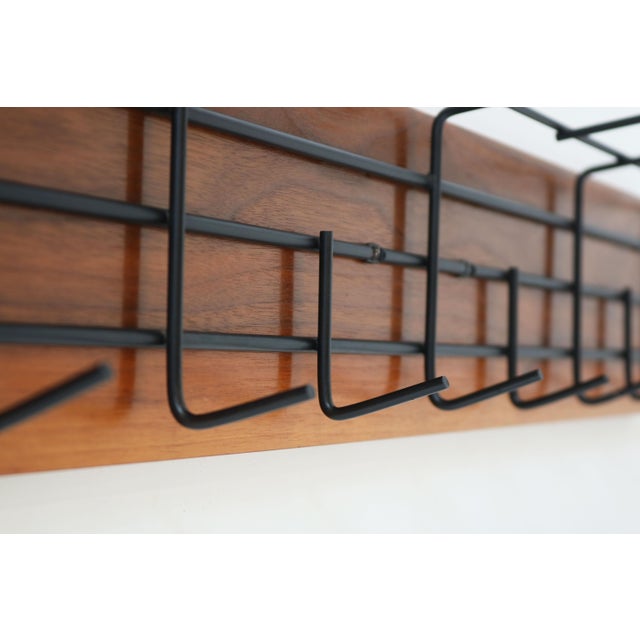 1950s Dutch Coat Rack in Teak and Metal by Tjerk Reijenga for Pilastro, 1950 For Sale - Image 5 of 8