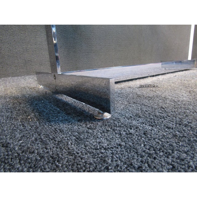 Mid 20th Century Glass and Chrome Side Table in the Style of Milo Baughman For Sale - Image 4 of 11