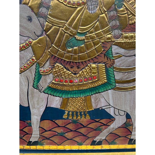 Indian 1950s Tanjore Painting Shiva Parvati For Sale - Image 3 of 14