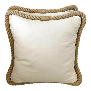 Pair of Large Coastal Rope Down Filled Pillows