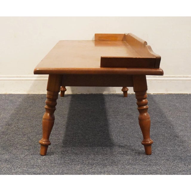 Brown Temple Stuart Solid Hard Rock Maple Colonial Early American 58" Accent Coffee Table For Sale - Image 8 of 9