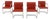 Ludwig Mies Van Der Rohe Brno Tubular Chairs in Orange Vinyl by Gordon, Set of 4 For Sale