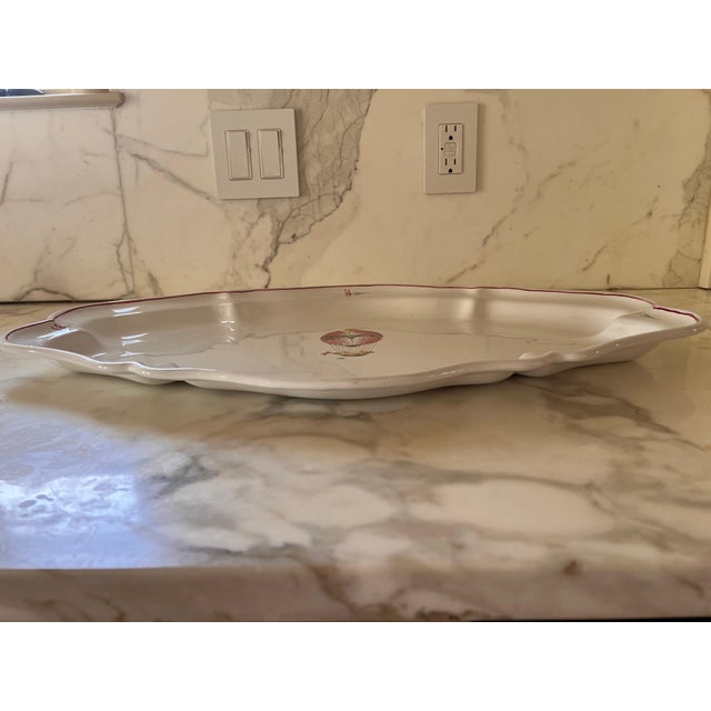 1990s French Country Pierre Deux Hot Air Balloon Handpainted Platter by Segries Moushers For Sale - Image 16 of 18