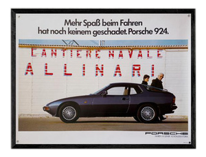Porsche 924 More Fun While Driving Original Porsche Poster, 1979