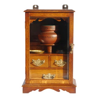 Antique Edwardian Oak Smokers Cabinet, 1890s For Sale