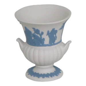 Wedgwood Jasperware White and Blue Grecian Roman Campagna Small Vase Urn