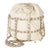 White Lambskin Chain Frame Drawstring Bucket Bag For Sale