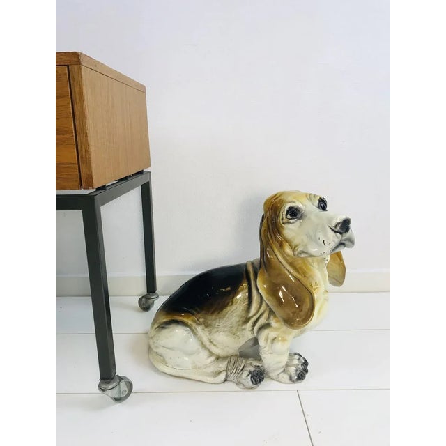 Ceramic Vintage Basset Hound Sculpture from King, 1960s For Sale - Image 7 of 13