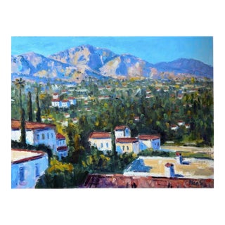 Original Oil Painting – Santa Barbara View With the Santa Ynez Mountains For Sale