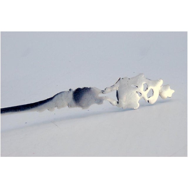 Silver Silver Cut-Out Soda Spoon with Embossed Handle For Sale - Image 8 of 9