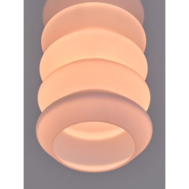 Sculptural Swedish Modern Pendants in Opaline Glass and Brass, 1950s, Set of 2 For Sale - Image 9 of 15