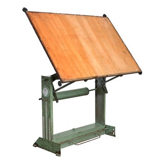 French Vintage Mid-Century Architects Drafting Desk For Sale