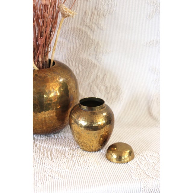 Mid-Century Modern Small Brass Ginger Jar For Sale - Image 3 of 8