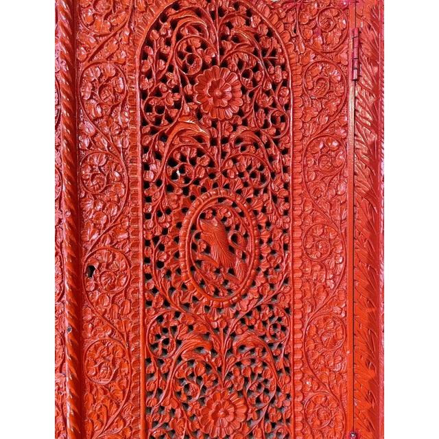 1850 Anglo Indian Sideboard or Dry Bar Cabinet Painted Cinnabar Red For Sale - Image 9 of 12