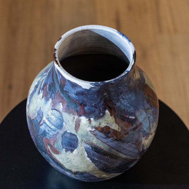 Ceramic Postmodern Studio Art Pottery Vase Signed 1991 Ranfill For Sale - Image 7 of 10