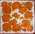 HERMES Les PIVOINES orange scarf, first published in 1970 and reissued in 1990 France For Sale