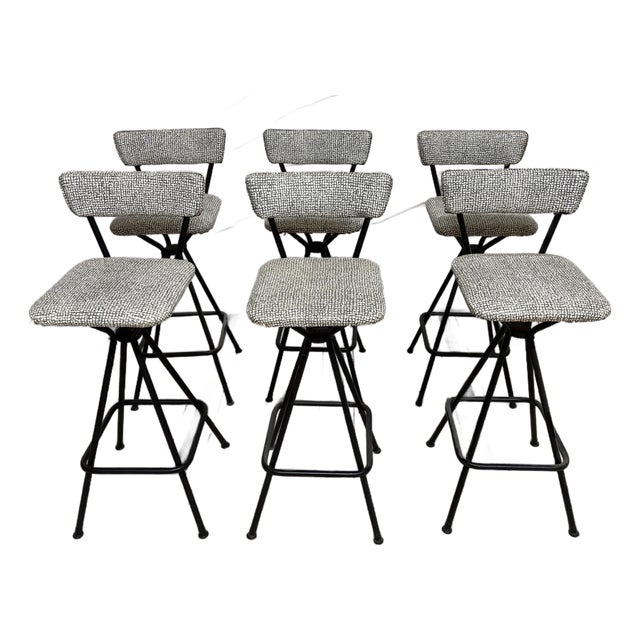 Vintage Mid-Century Modern Daystrom Swivel Bar Stools For Sale