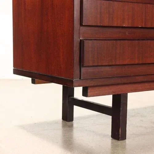 Vintage Sideboard in Exotic Wood Veneer, 1960s For Sale - Image 4 of 7