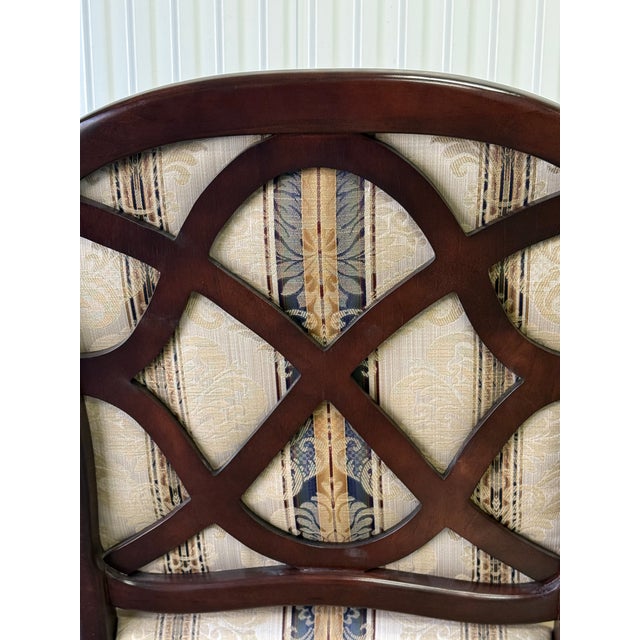 Brown Flexsteel French Upholstered Fauteuil Armchair For Sale - Image 8 of 10