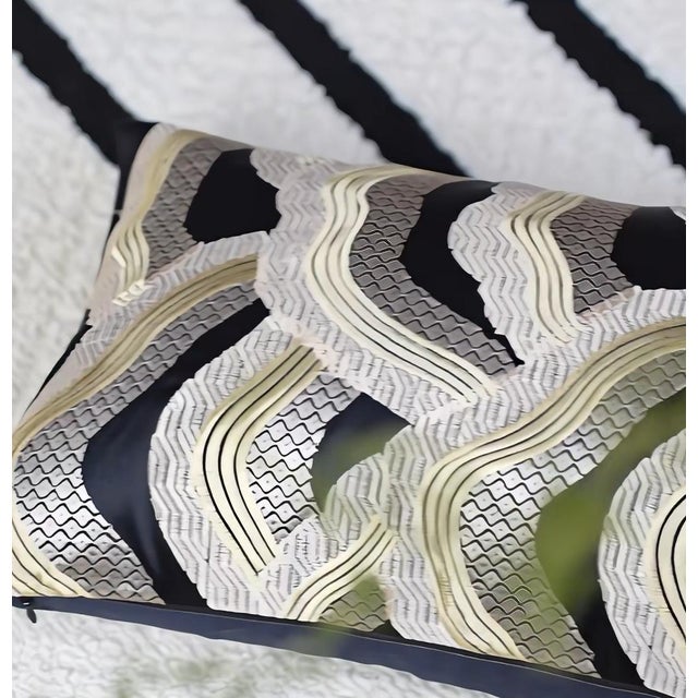 Gold Embroidery Lumbar Pillow 11"*19" For Sale In Des Moines, IA - Image 6 of 9