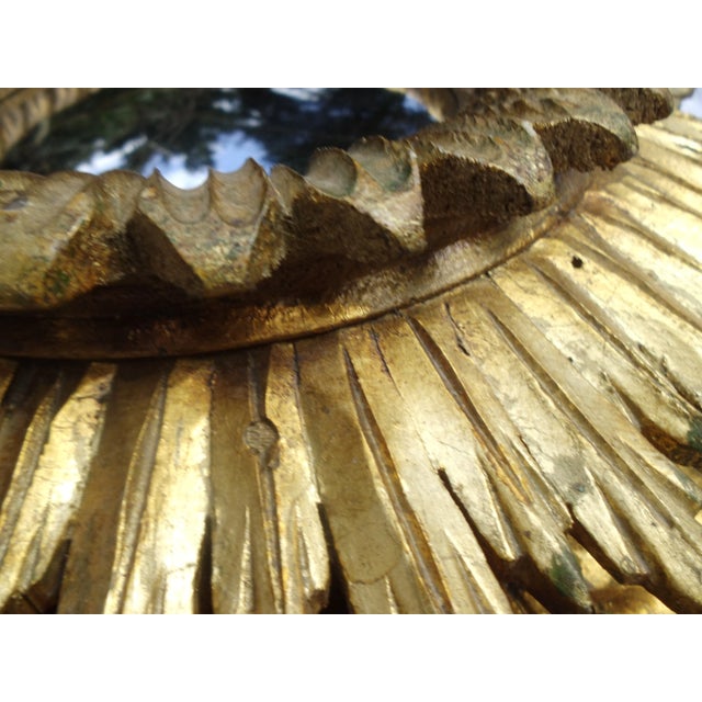 Antique Wooden Sun Mirror in Original Frame, 1890s For Sale - Image 9 of 15