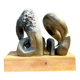 Vintage Monumental Bronze Abstract Sculpture For Sale