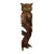 Mid-Century Boho Chic Arts & Crafts Folk Art Hand Carved Wood Owl on Branch Sculptural Wall Object For Sale