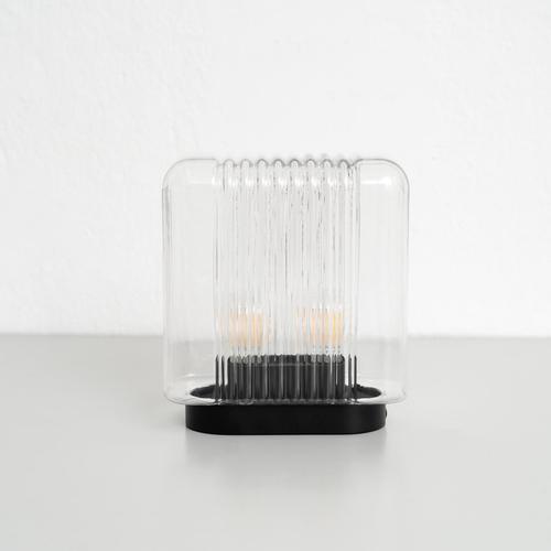 Black Glass & Aluminum Lari Mini Table Lamp by Angelo Mangiarotti, 2023 For Sale - Image 8 of 15