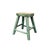 1970s Rustic Bold Distressed Light Sage Green 4 Legs Wood Stool Side Table Stand For Sale - Image 5 of 15