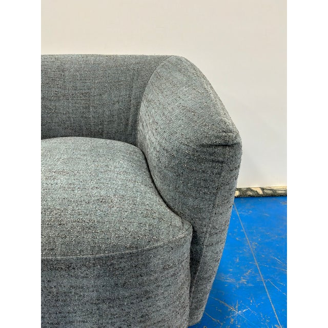 Gray Modern Swivel Chair Gray Nubby Fabric. For Sale - Image 8 of 8