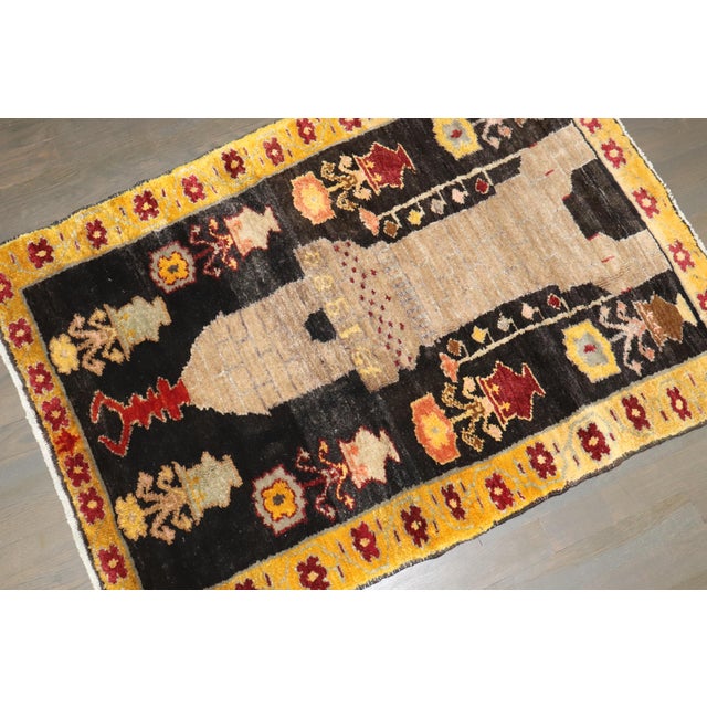 Art Deco Vintage Zabihi Collection Turkish Anatolian Small Rug - 2'7" x 3'7" For Sale - Image 3 of 6