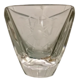 Val St. Lambert Wheel Cut Art Glass Vase