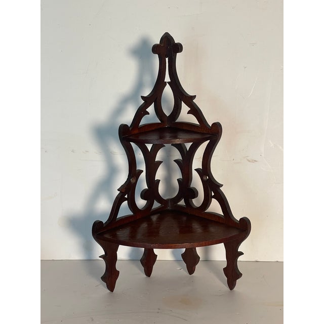 Victorian Antique Victorian Corner Shelf Display Fretwork For Sale - Image 3 of 4
