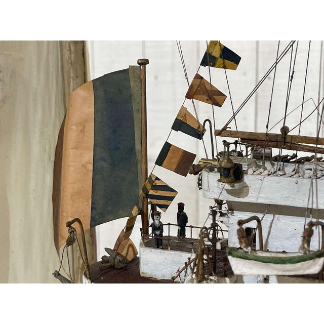 Early 20th Century Folk Art Model of a Torpedo Boat Under Glass For Sale - Image 12 of 18