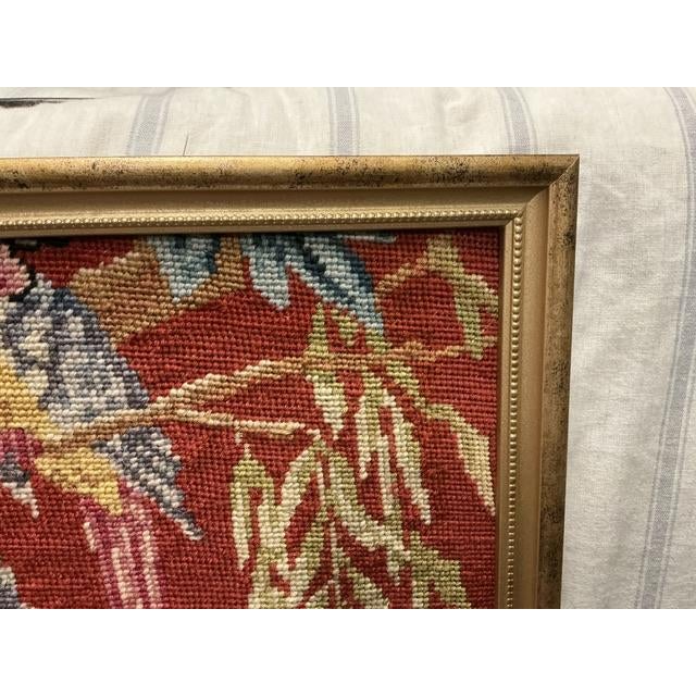 Framed Antique French Bird Tapestry For Sale - Image 4 of 5