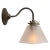 Mid-Century Modern English Square Frosted Reeded Glass and Brass Wall Sconce For Sale - Image 3 of 7