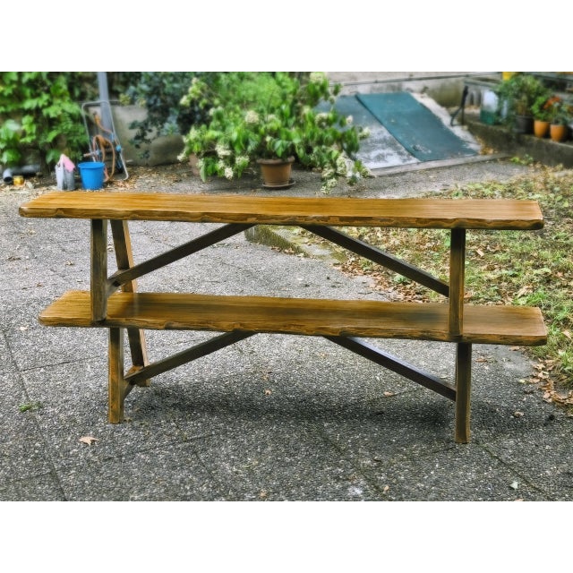 Brutalist Benches in Blond Elm from Aranjou, France, 1960s, Set of 2 For Sale - Image 14 of 18