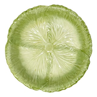 The Mane Lion Handcrafted Italian Radicchio Cabbage Salad Plates, Light Green – Set of Four For Sale