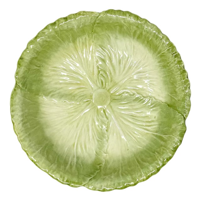 The Mane Lion Handcrafted Italian Radicchio Cabbage Salad Plates, Light Green – Set of Four For Sale