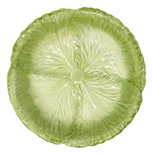 The Mane Lion Handcrafted Italian Radicchio Cabbage Salad Plates, Light Green – Set of Four