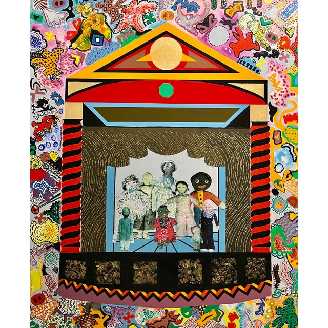 Miriam Schapiro, "Curtain Call" 2002 Hand signed, dated and titled verso and signed and dated recto. acrylic paint,...