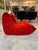 Ligne Roset Set of Red Alcantara Togo Fireside Chair & Ottoman by Michel Ducaroy for Ligne Roset For Sale - Image 4 of 9