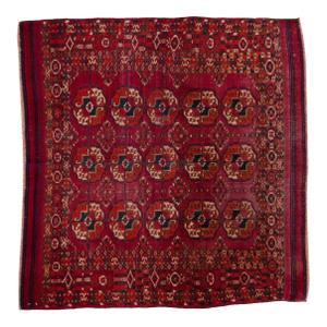 Vintage Turkmen Square Rug - 3'9" x 3'11"